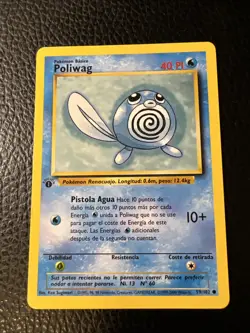 # Pokemon Spanish Poliwag Base Set 1st Edition 59/102 WOTC 1999 Vintage NM - Image 1
