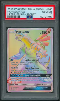Pokemon Sun And Moon Ultra Prism Palkia GX Secret Rare 165/156 PSA 10 - Image 1