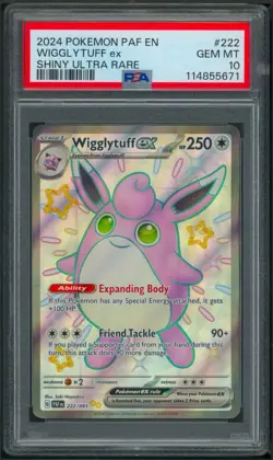 Pokemon SV Paldean Fates Shiny Wigglytuff ex Full Art 222/091 PSA 10 - Image 1