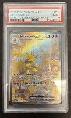 2023 Pokemon TCG Alakazam EX #201/165 Special Illustration Rare PSA 9 - Image 1