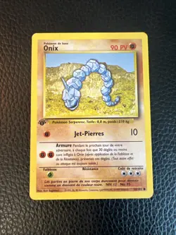 * ONIX FRENCH 1ST EDITION BASE SET 1999 POKEMON 56/102 VINTAGE LP - Image 1