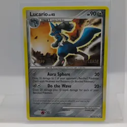 Lucario 53/127 Prerelease Staff Platinum Pokemon - Image 1