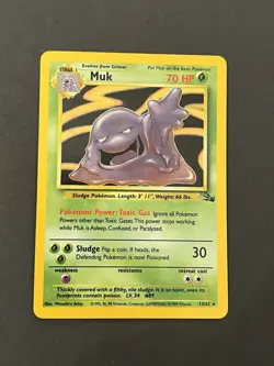 Pokemon TCG Muk 13/62 Fossil Holo Rare English Card Stage 1 70 HP - Image 1