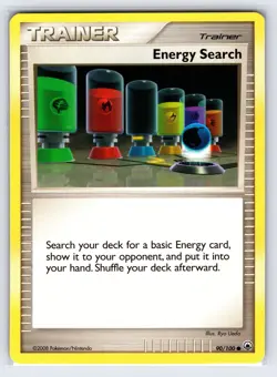 Energy Search 90/100 2008 Majestic Dawn Pokemon Card Non Holo Trainer - Nm - Image 1