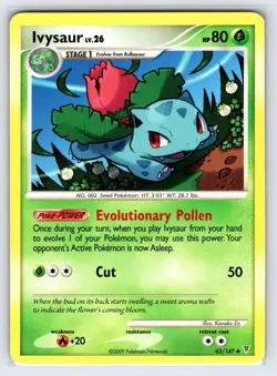 Ivysaur 62/147 2009 Supreme Victors Set Pokemon Card Non Holo Uncommon - Nm/Vlp - Image 1
