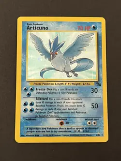 Pokemon TCG Articuno 2/62 Fossil Holo Rare English Card Basic Stage 70 HP - Image 1