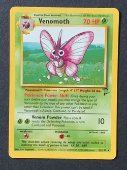 Venomoth 31/130 Base set 2 non holo Rare Vintage Wotc Pokemon Card - Image 1