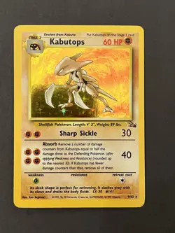 Pokemon TCG Kabutops 9/62 Fossil Holo Rare English Card Stage 2 60 HP - Image 1