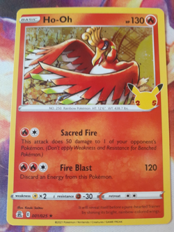2021 Pokemon Ho-Oh 001/025 Celebrations 25th Anniversary Holo NM - Image 1