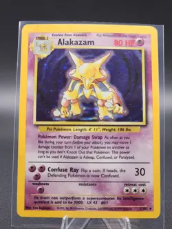 1999 Pokemon BASE SET ALAKAZAM RARE HOLO 1/102🔥🔥 - Image 1