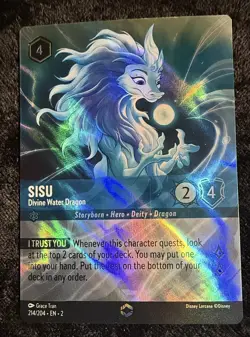 2023 Disney Lorcana TCG - Sisu Divine Water Dragon 214/204 - Enchanted - Foil - Image 1