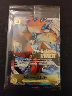 One Piece Card Game Monkey.D.Luffy Pre-Release Winner Promo P-036 NM - Image 1