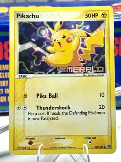 Pokemon Pikachu Card 60/106 Common Reverse Holo Stamped EX Emerald - Image 1