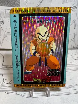 Dragonball Z Krillin Power 3000 PP Card By Amada #384 Holo Rare Japanese. - Image 1