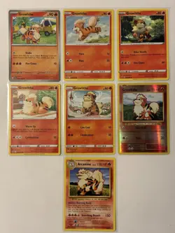 Pokemon TCG Lot Of 7 Growlithe And Arcanine Cards - Near Mint Condition! - Image 1