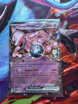 Pokemon TCG Team Rocket's Mewtwo ex SVP 216 Destined Rivals Black Star Promo NM - Image 1