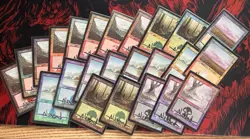 Magic The Gathering Foil Odyssey Basic Lands signed By Artist Rob Alexander (24) - Image 1