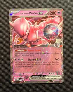 Team Rocket’s Mewtwo EX 216 - Pokemon TCG - Destined Rivals Black Star Holo - Image 1