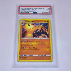 2018 Pokemon TCG Sun and Moon CHARIZARD Dragon Majesty Holo Rare #3 PSA 9 Mint!! - Image 1