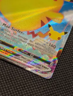 Surfing Pikachu VMAX 009/025 Celebrations 25th Anniversary Holo Pokemon TCG - Image 3