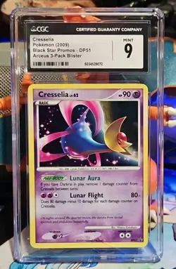 2009 POKEMON DIAMOND & PEARL BLACK STAR PROMO #DP51 CRESSELIA-HOLO CGC 9 - Image 1