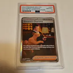 Pokemon Giovanni's Charisma Special Illustration Rare Holo 204/165 PSA 10 2023 - Image 1