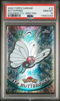 2000 Topps Chrome Pokemon T.V. #12 Butterfree Pokemon T.V.-Spectra PSA 10 - Image 1