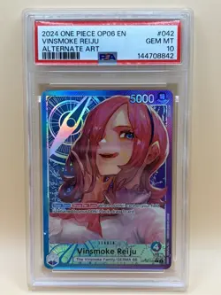 One Piece Wings Of The Captain Vinsmoke Reiju OP06-042 Leader Alt Art PSA 10 ENG - Image 1
