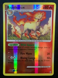 RAPIDASH REVERSE HOLO - 28/99 - ARCEUS - RARE POKEMON CARD - LP - Image 1