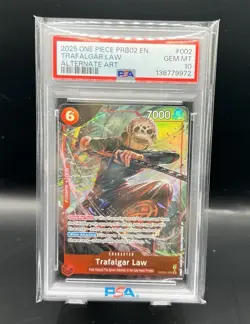 Trafalgar Law (Alt Art) Super Rare PRB02-002 One Piece The Best Vol. 2 PSA 10 - Image 1