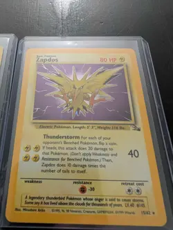 Pokemon Fossil Vintage Lot (1999) - Gengar & Zapdos Holos + Articuno/Moltres - Image 3