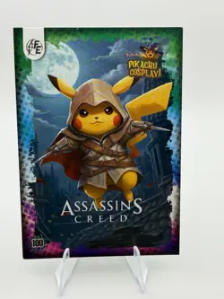 Assassins Creed (Pikachu) #100 - Galaxy Holo - Electric Pikachu Cosplay Pokemon - Image 1