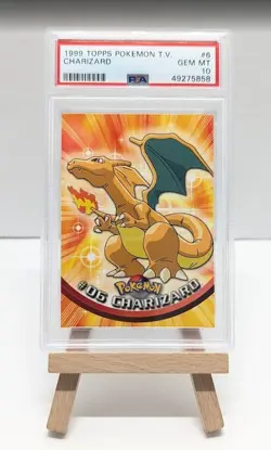 1999 Topps Pokemon T.V. Charizard #6, Non Holo - PSA 10 - Image 1