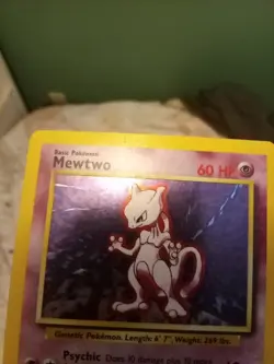 Vintage 1999 Pokemon Mewtwo Card 10/102 Base Set Holo Rare - Image 3