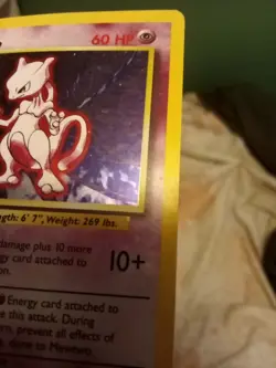 Vintage 1999 Pokemon Mewtwo Card 10/102 Base Set Holo Rare - Image 5
