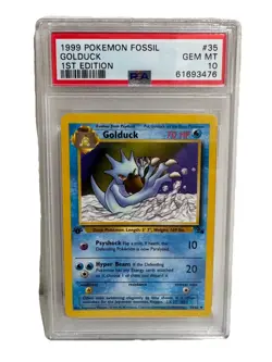 Pokemon TCG Golduck Fossil 1st Edition PSA 10 #35/62 Regular Uncommon 1999 - Image 1