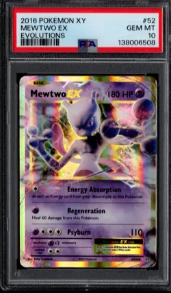 2016 Pokemon XY Evolutions Mewtwo EX 52/108 PSA 10 (Gem Mint) - Image 1