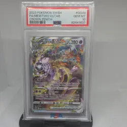 2023 POKEMON SWORD & SHIELD CROWN ZENITH #GG44 FULL ART/MEWTWO VSTAR PSA 10 - Image 1