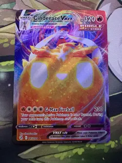 Pokemon TCG Cinderace VMAX Fusion Strike Holo Ultra Rare - Image 1