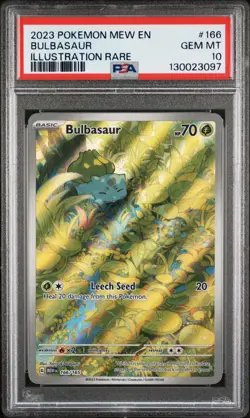 2023 POKEMON MEW EN-151 ILLUSTRATION RARE #166 BULBASAUR PSA 10 - Image 1