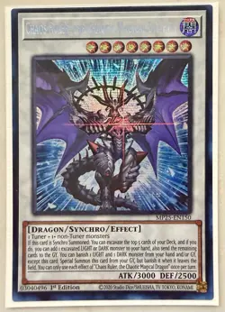 Yugioh Chaos Ruler, the Chaotic Magical Dragon MP25-EN150 Prismatic Secret NM - Image 1
