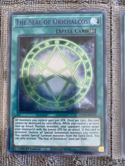 Yugioh The Seal of Orichalcos DLCS-EN137 Ultra Rare 1st Ed BLUE NM x2 - Image 2