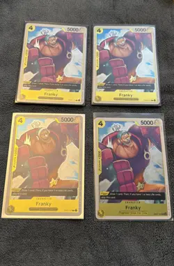 x4 One Piece TCG Franky OP07-107 500 Years in the Future English Playset - Image 1