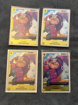 x4 One Piece TCG Franky OP07-107 500 Years in the Future English Playset - Image 2
