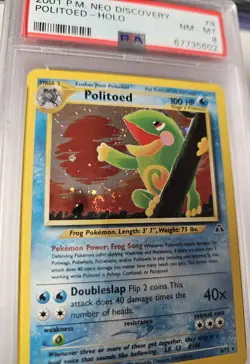 PSA 8 NM-MINT 2001 POKEMON NEO DISCOVERY POLITOED HOLO 8/75! 🔥SWIRL🔥 - Image 1
