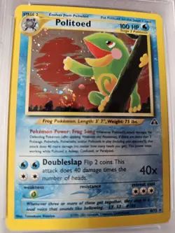 PSA 8 NM-MINT 2001 POKEMON NEO DISCOVERY POLITOED HOLO 8/75! 🔥SWIRL🔥 - Image 3