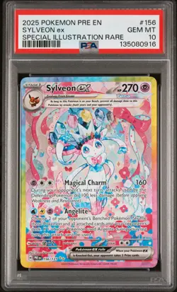 2025 POKEMON PRE EN-PRISMATIC EVOLUTIONS #156 SYLVEON EX PSA 10 - Image 1