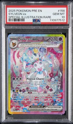 2025 POKEMON PRE EN-PRISMATIC EVOLUTIONS #156 SYLVEON EX PSA 10 - Image 1