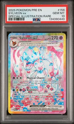 2025 POKEMON PRE EN-PRISMATIC EVOLUTIONS #156 SYLVEON EX PSA 10 - Image 1