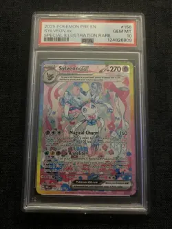 2025 POKEMON PRE EN-PRISMATIC EVOLUTIONS #156 SYLVEON EX PSA 10 - Image 1